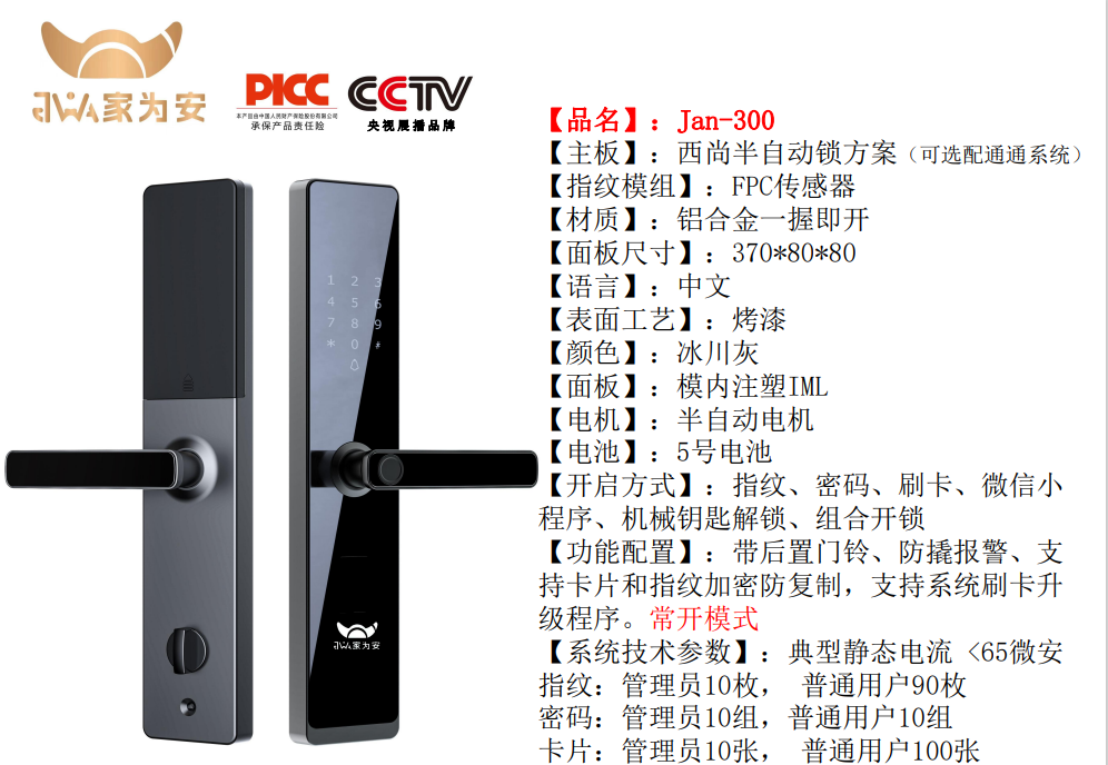 家为安智能锁Jan-300